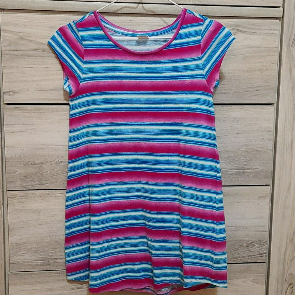 ❤4/$20❤Gymboree Aqua/Hot Pink/White Dress Size 7/8